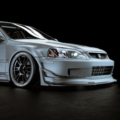 NVYCOMPOSITEEM1BODYKIT0 EM1 BODY KIT STYLE NVY1 HONDA CIVIC COUPE